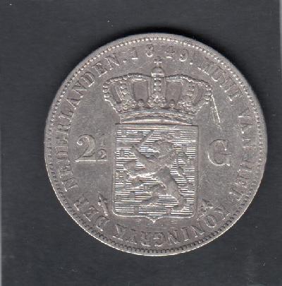 Beschrijving: 2 1/2 Gulden WILLEM III